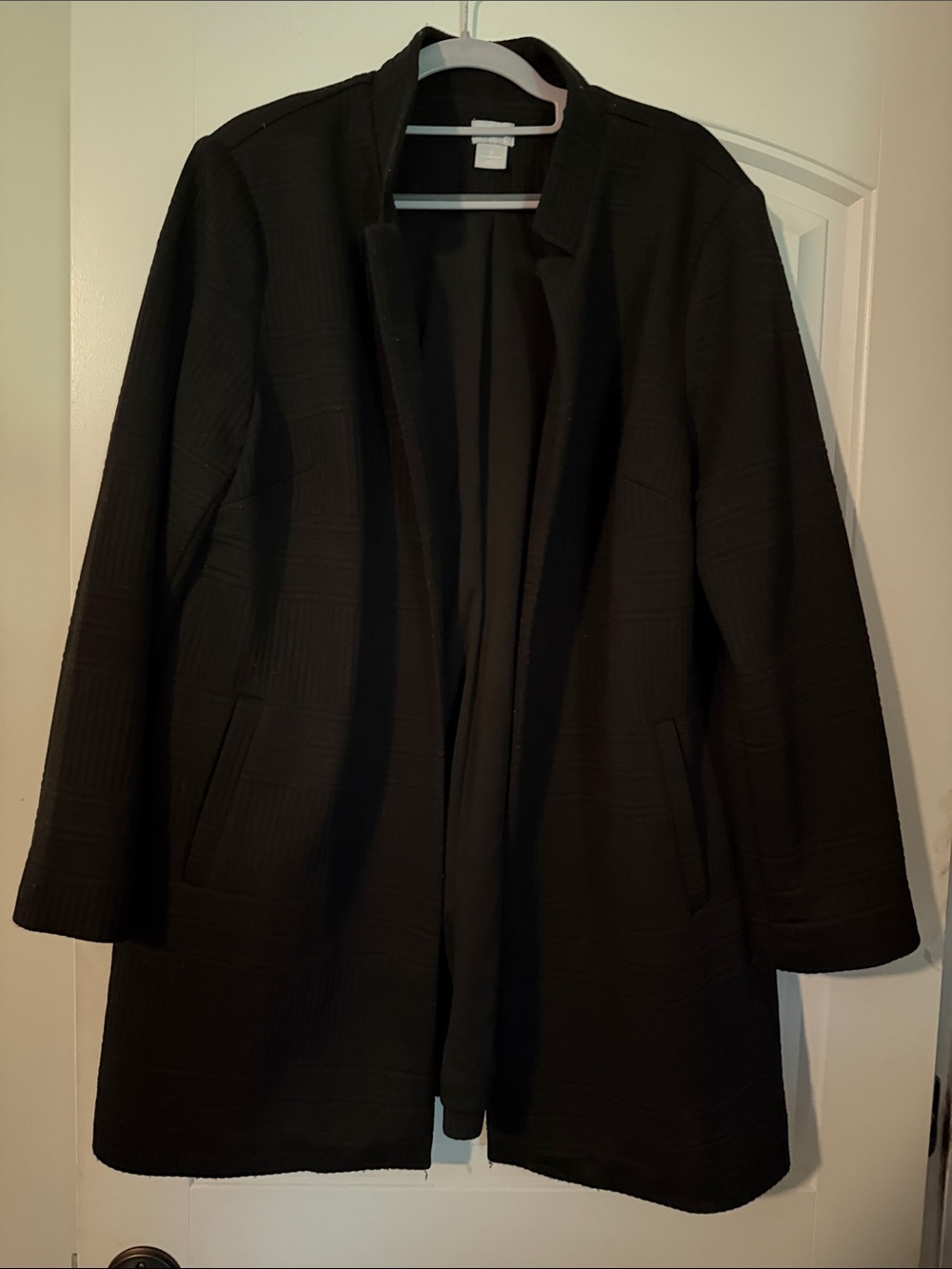 Chico's Black Open-Front Coat